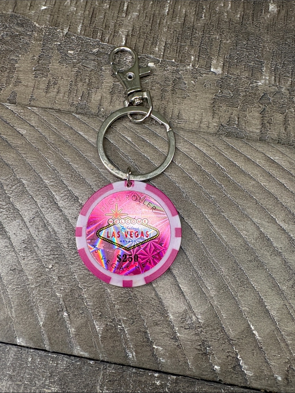 Pink Las Vegas Casino Chip Keychain - Unbranded